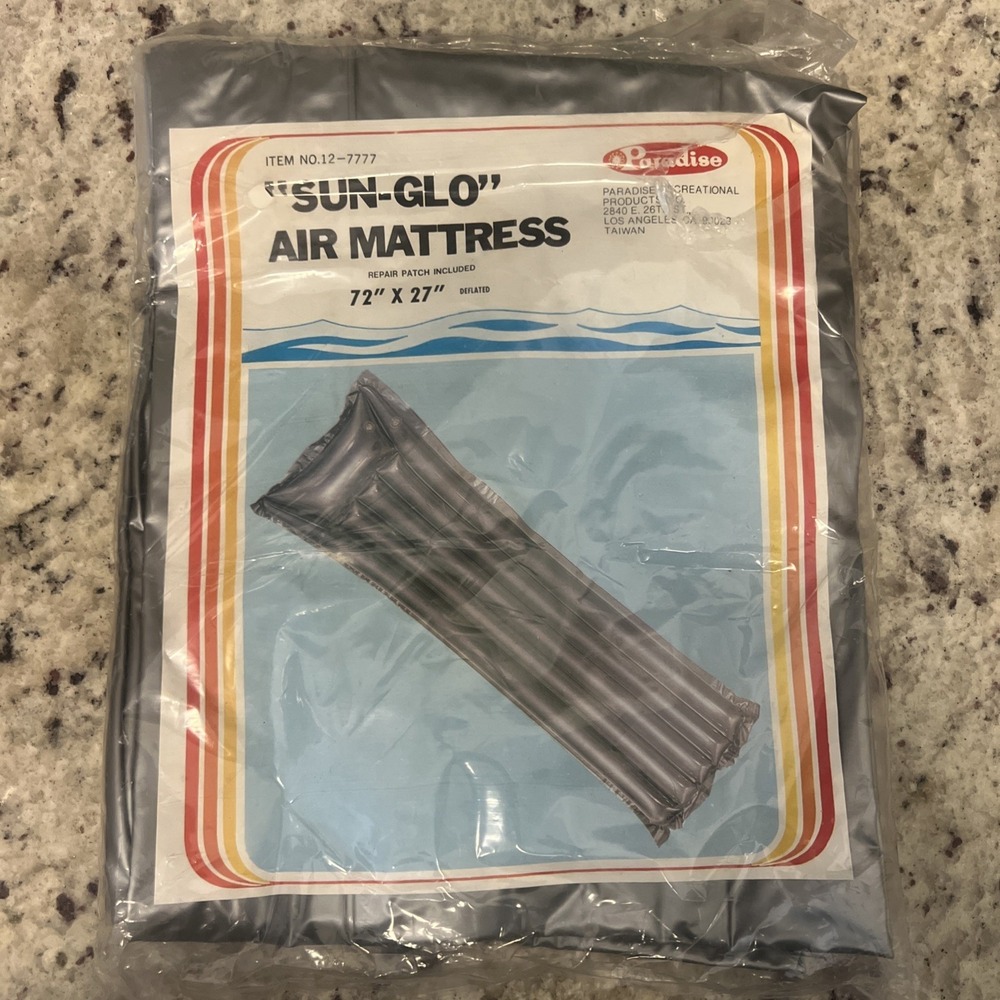 New Vintage Paradise Inflatable Pool Float Air Mattress‎ Sun-Glo Gray 72x27